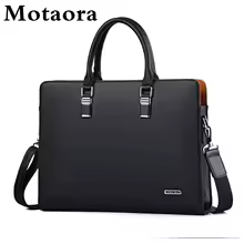 MOTAORA Genuine Leather Laptop Bag Men