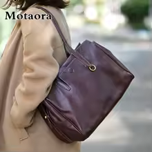 MOTAORA Natural Cowhide Leather Handbag for Women