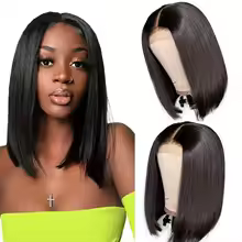 Brazilian Straight Bob Wig Human Hair 4x4 Lace
