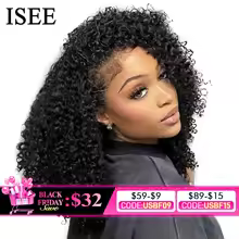 ISEE Hair 3 IN 1 Half Wigs Human Hair Kinky Curly